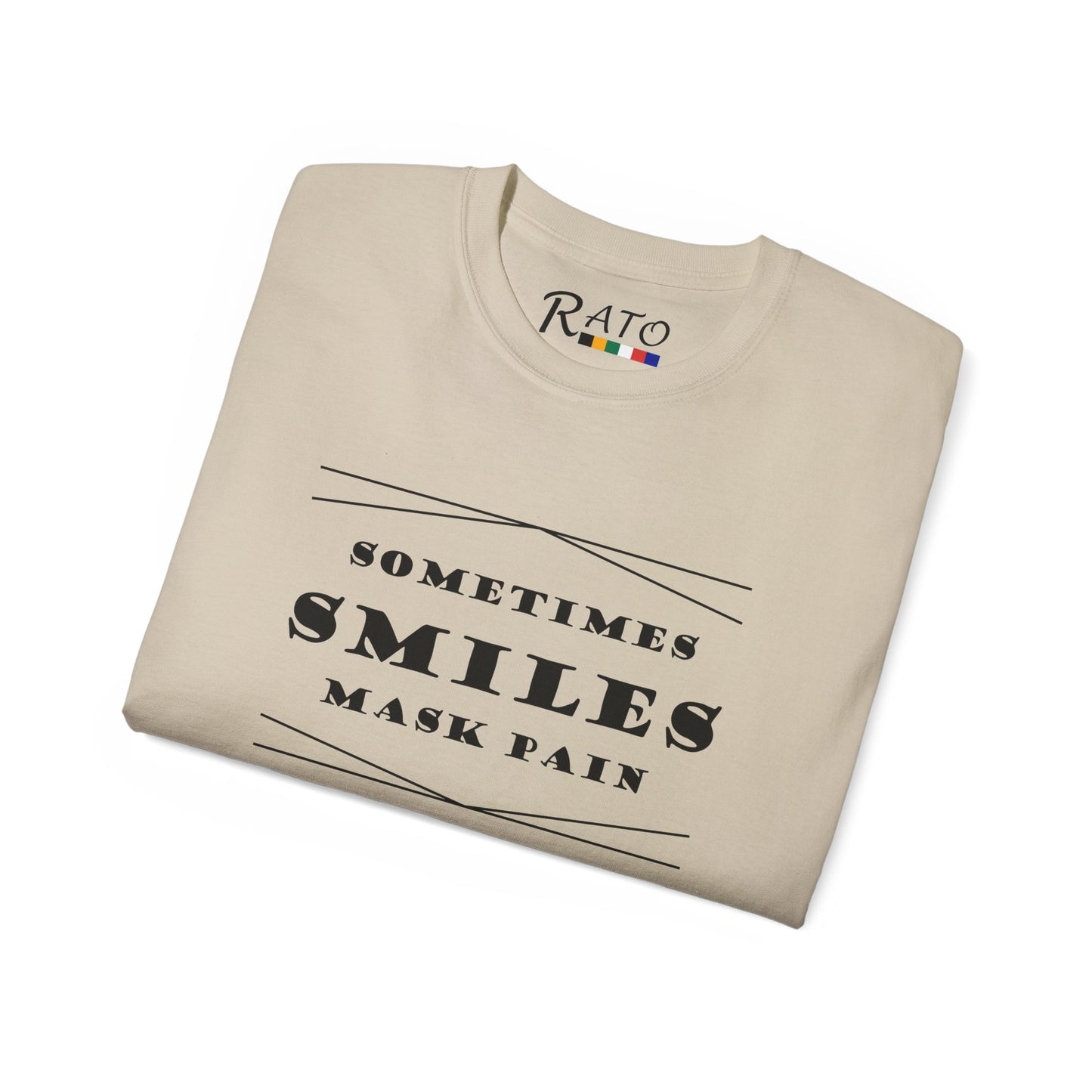 Sometimes Smiles Mask Pain - Unisex Ultra Cotton Tee