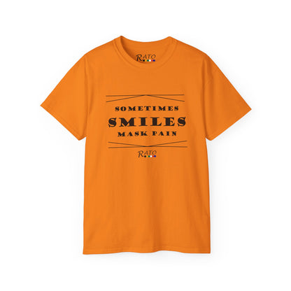 Sometimes Smiles Mask Pain - Unisex Ultra Cotton Tee