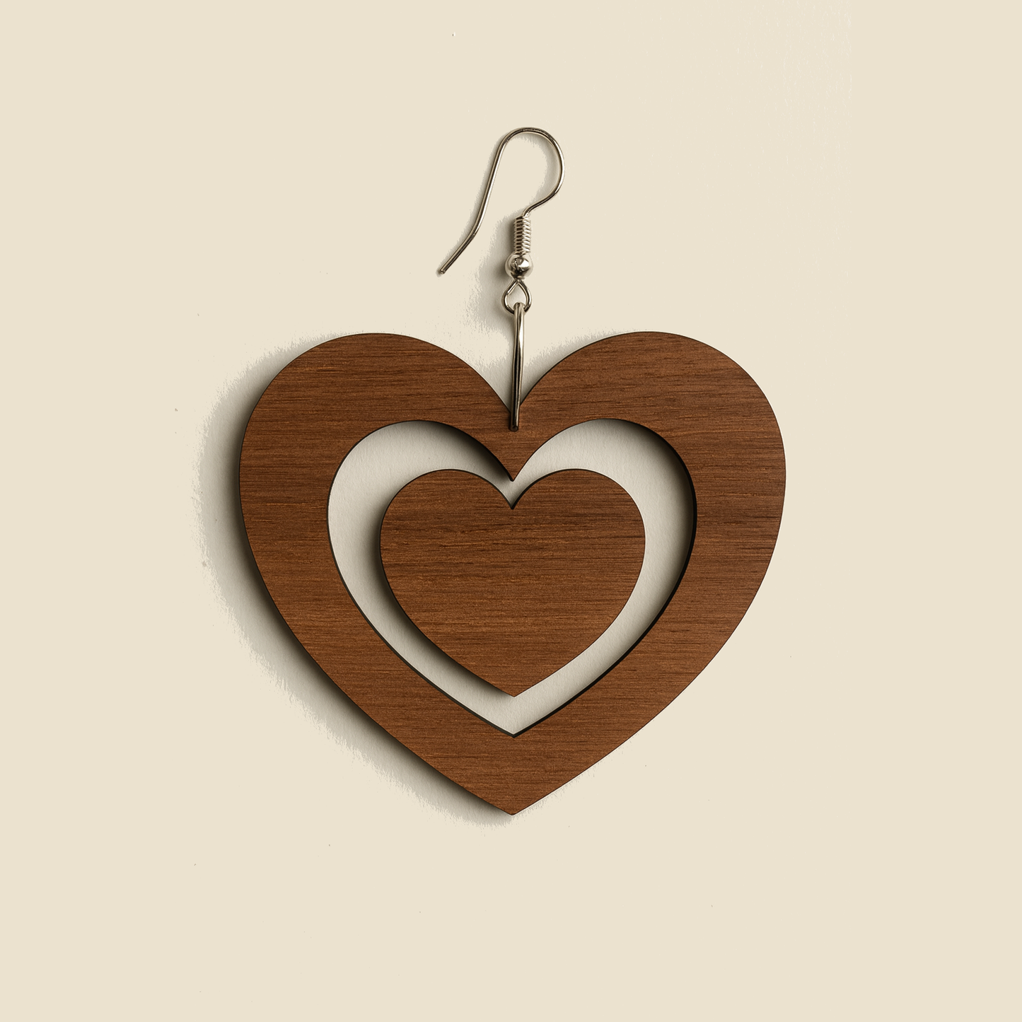 Heart Walnut Earrings