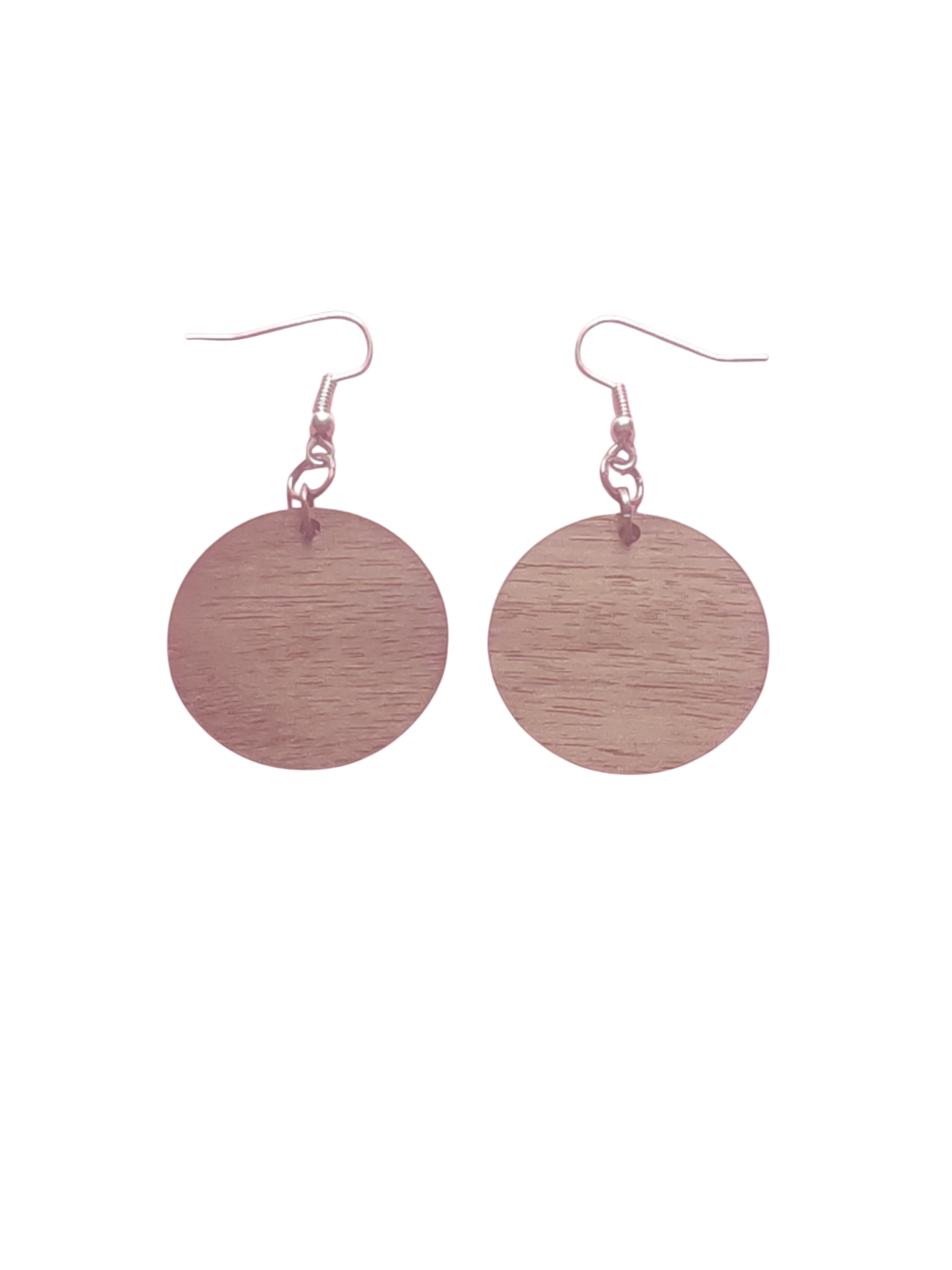 Walnut Veneer Earrings – Classic Circle Wooden Dangles