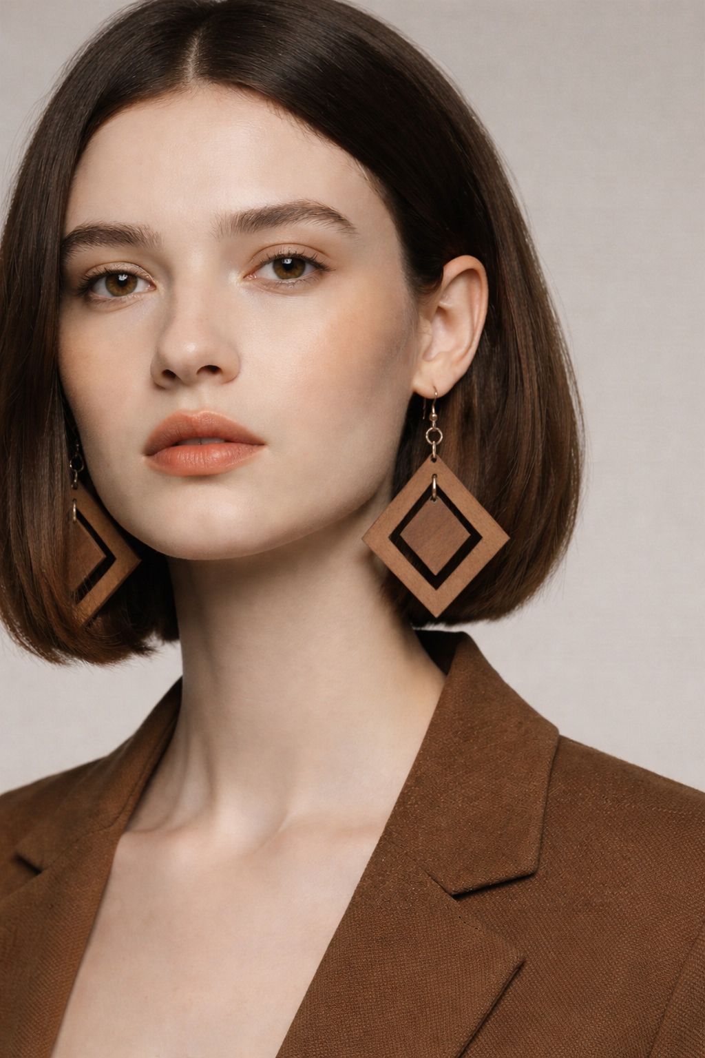 Diamond Walnut Earring