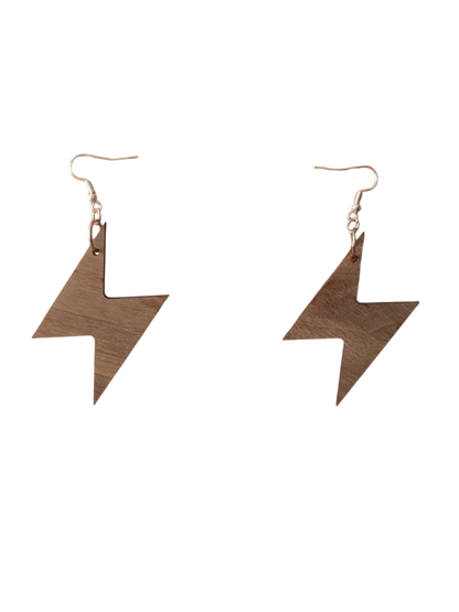 Zigzag Walnut Earring