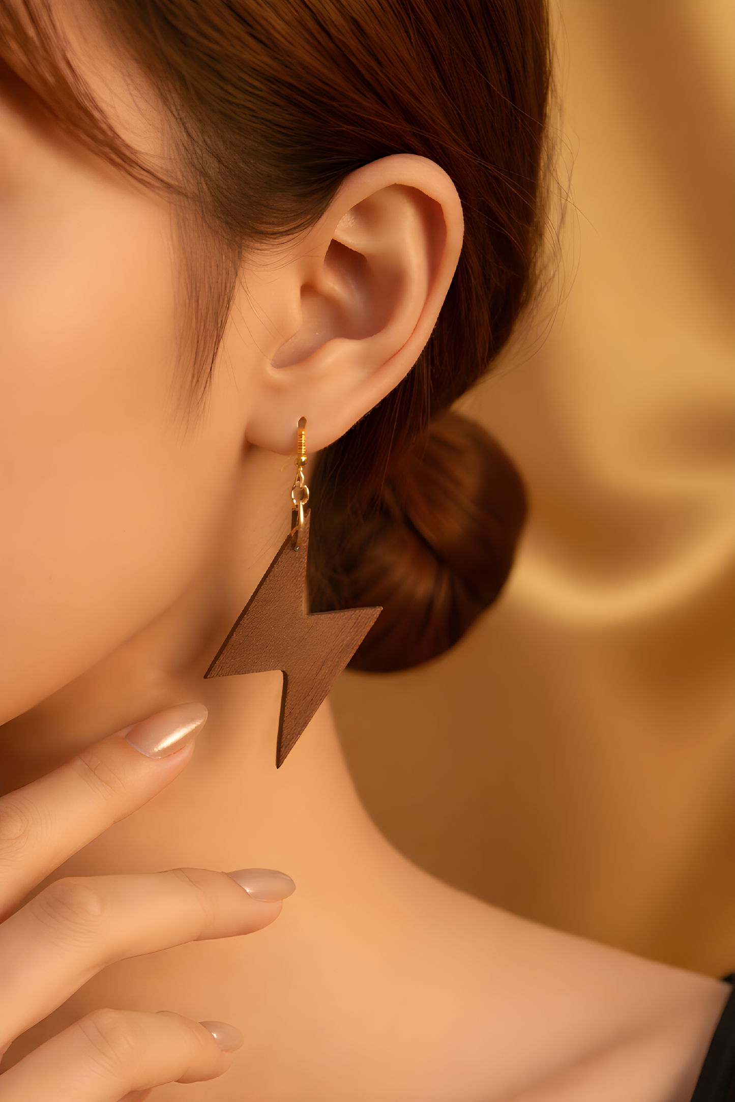 Zigzag Walnut Earring