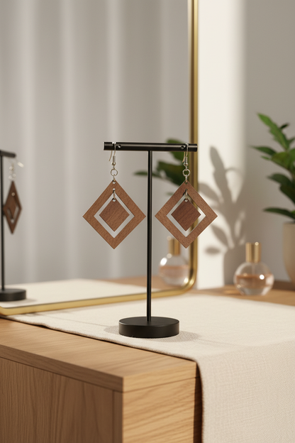 Diamond Walnut Earring