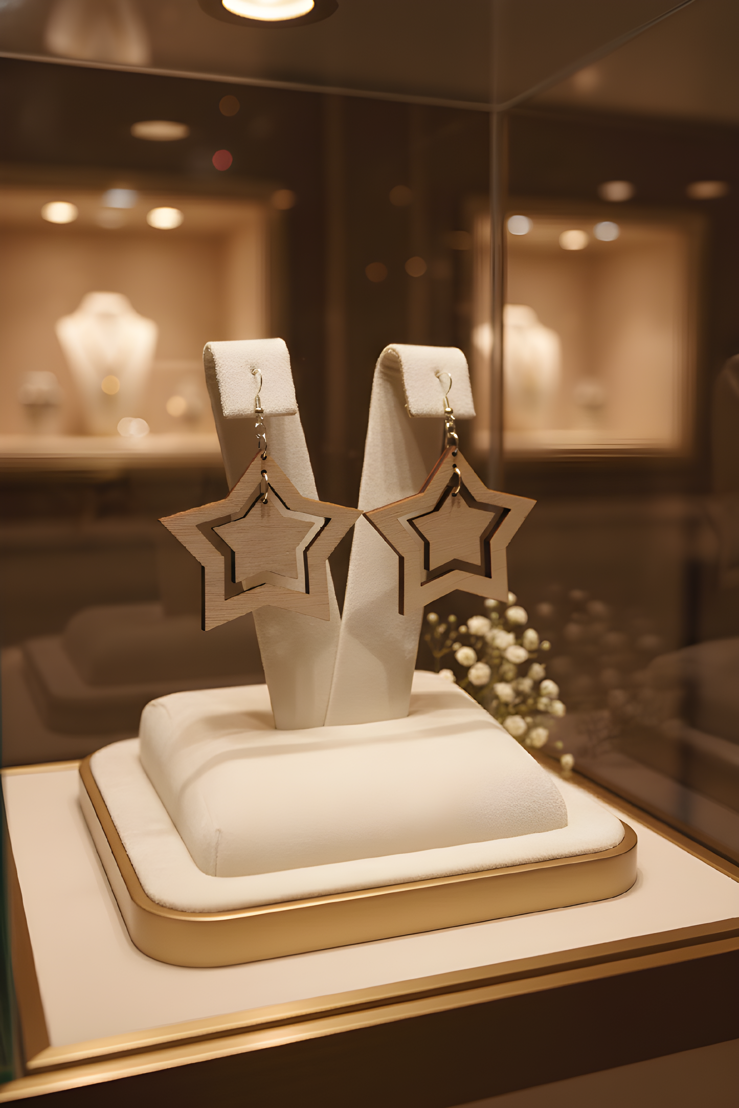 Star Walnut Earring