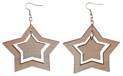 Star Walnut Earring