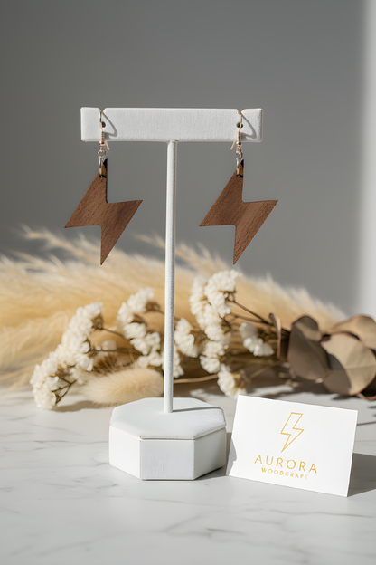 Zigzag Walnut Earring