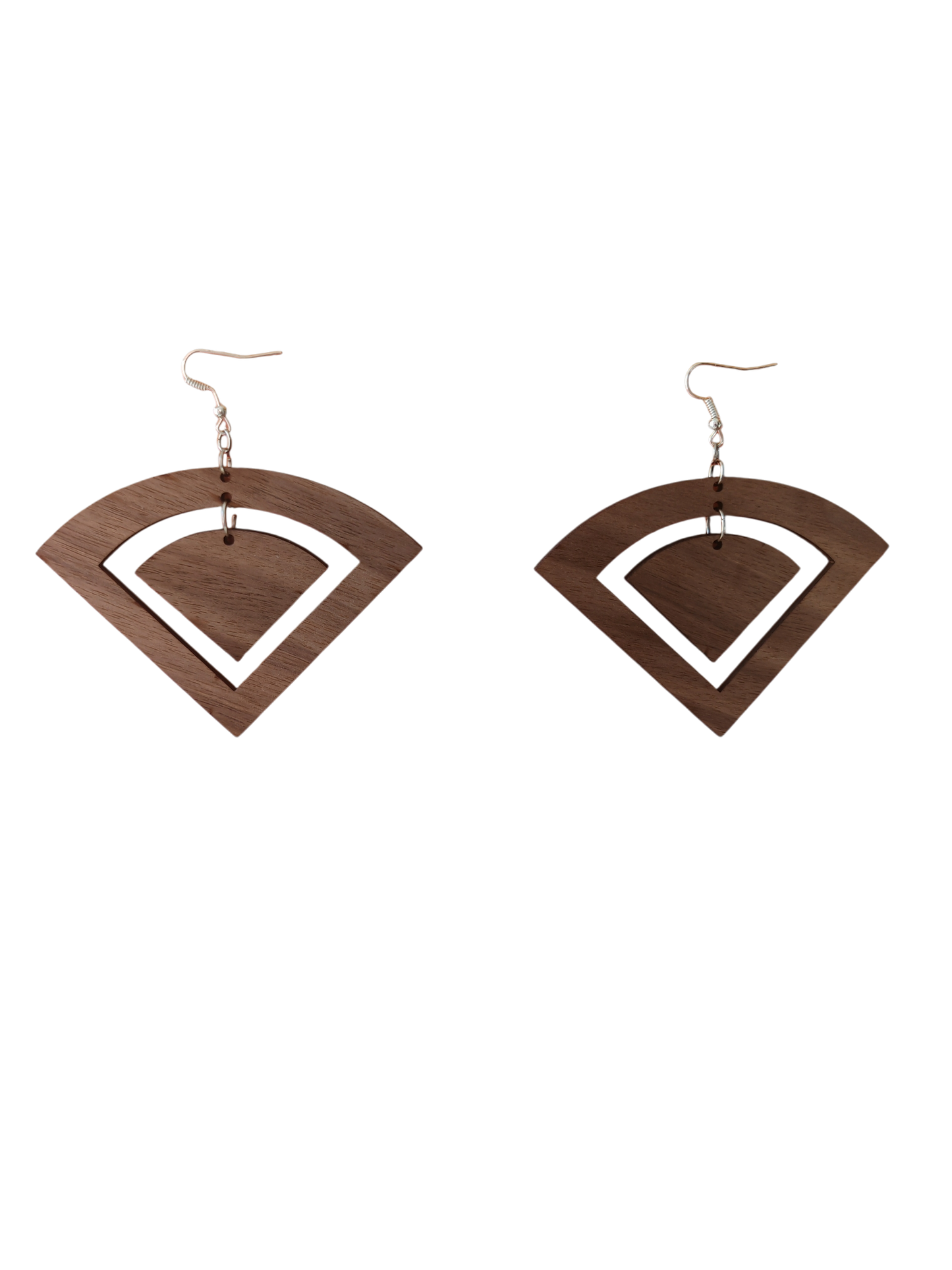 Fan Walnut Earring
