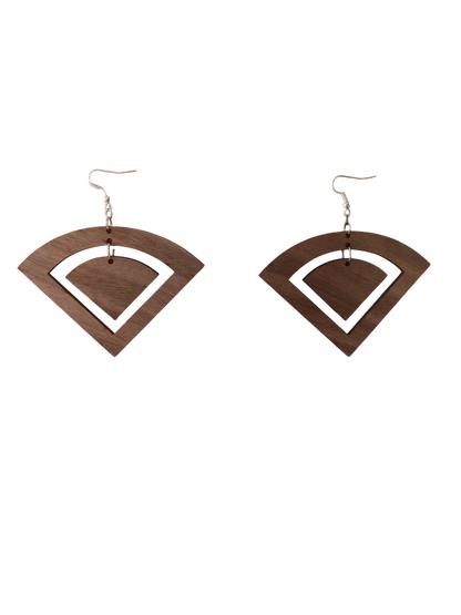 Fan Walnut Earring